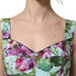 Multicolor Floral Cropped Bustier Tank Top