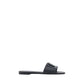 Black Rubber Flat Sandals
