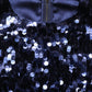 Blue Sequined Sleeveless Cropped Tank Top