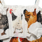 White Rooster Print Poplin Off The Shoulder Top