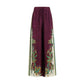 Purple Viscose Casual Pants