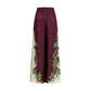 Purple Viscose Casual Pants