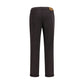 Brown Cotton Straight-Leg Jeans
