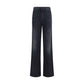 Black Cotton Straight-Leg Jeans
