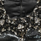 Metallic Gray Sequin Embellished Blouse Top