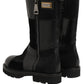 Black Patchwork Leather Mid Calf Boots Shoes