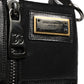 Black Patchwork Leather Mid Calf Boots Shoes