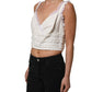 White Lace Trimmed Cotton Cropped Tank Top