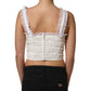 White Lace Trimmed Cotton Cropped Tank Top