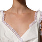 White Lace Trimmed Cotton Cropped Tank Top