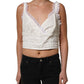 White Lace Trimmed Cotton Cropped Tank Top