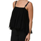 Black Sleeveless Floral Lace Tank Blouse Top