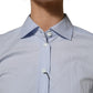 Blue Collared Long Sleeves Dress Shirt Top