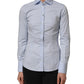 Blue Collared Long Sleeves Dress Shirt Top