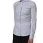 Blue Collared Long Sleeves Dress Shirt Top