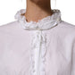White Ruffled Lace Embellished Blouse Top