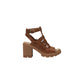 Beige Leather Strap-On Sandals