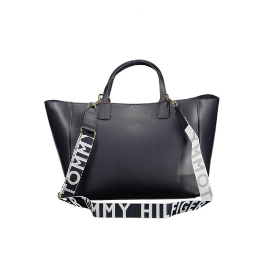 Blue Polyurethane Women's Bag