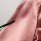 Pink Satin Silk V-neck Long Sleeves Blouse Top