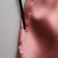 Pink Satin Silk V-neck Long Sleeves Blouse Top