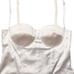 White Silk Satin Padded Bra Corset Style Top