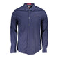 Blue Cotton Mens Shirt