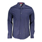Blue Cotton Mens Shirt