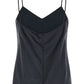 Gray Silk Sleeveles T-Shirt