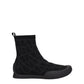 Black Fabric High Top Sneakers