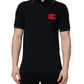Black DG Logo Print Short Sleeve Polo T-shirt