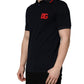Black DG Logo Print Short Sleeve Polo T-shirt