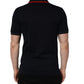 Black DG Logo Print Short Sleeve Polo T-shirt