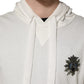 White Cotton Hooded Sweatshirt Sweater