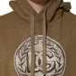 Brown Cotton Logo Coin Hooded Pullover Sweater