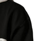 Black Cotton Logo Hooded Full Zip Sweater