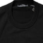 Black Graphic Logo Crew Neck Wool Pullover Sweater