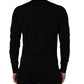 Black embroidered Logo Crew Neck Pullover Sweater