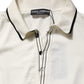 White Cotton Blend Men Polo Pullover Sweater