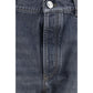 Gray Cotton Straight-Leg Jeans