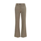 Brown Cotton Flared Pants