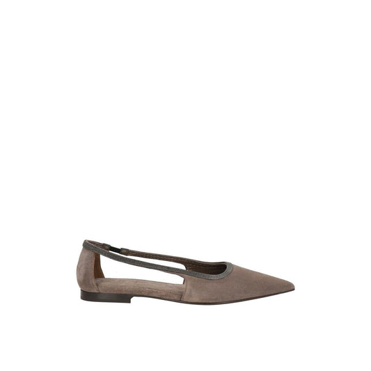 Gray Leather Flats