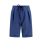 Blue Linen Bermuda Shorts