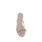 Beige Cotton Flip-Flop Sandals
