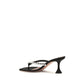 Black Silk Stiletto Heel Sandals