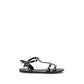 Black Rubber Flat Sandals