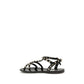 Black Rubber Flat Sandals
