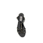 Black Rubber Flat Sandals