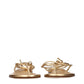 Gold Leather Flip-Flop Sandals