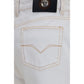 White Cotton High-Waisted Jean