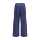 Blue Cotton Athletic Pants